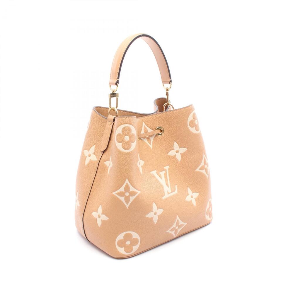 Louis Vuitton Shoulder Bicolor Bag Ivory White NeoNoe Brown Empreinte